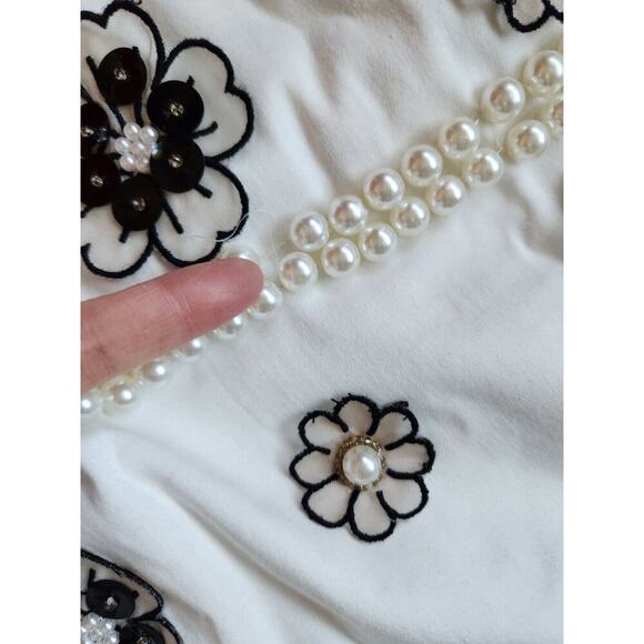 NWD Maeve 3D Embellished Pearl Shift Mini Dress Sz XSP Petite White #9N501 - Picture 6 of 14